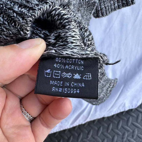 Gray Cable Knit Button-Up Cardigan Longline, Cozy & Stylish, Size 2X - Picture 6 of 8